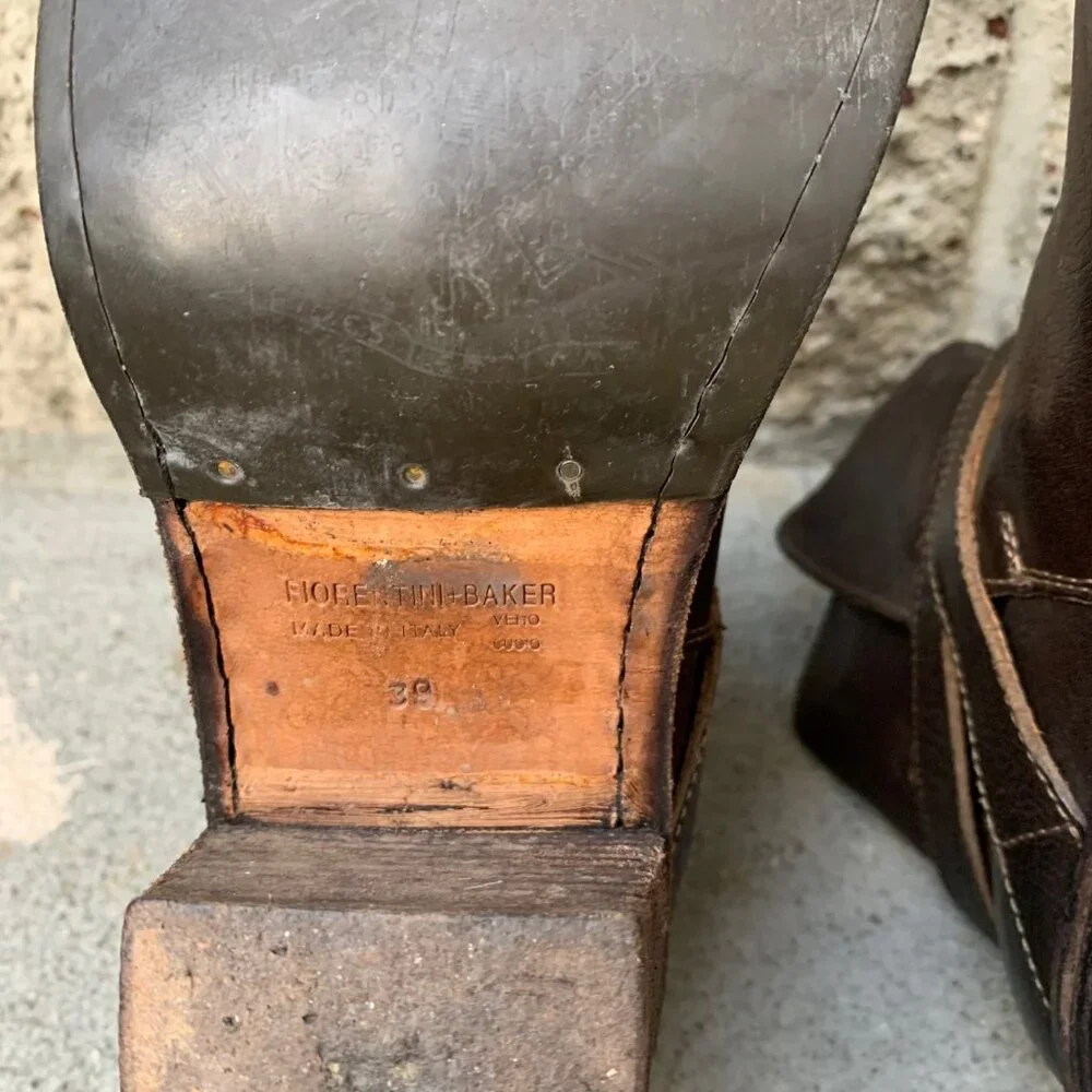 FIORENTINI + BAKER Womens Ankle Booties US 9 Euro 39 Brown Italian Buckle Boots - Picture 9 of 11